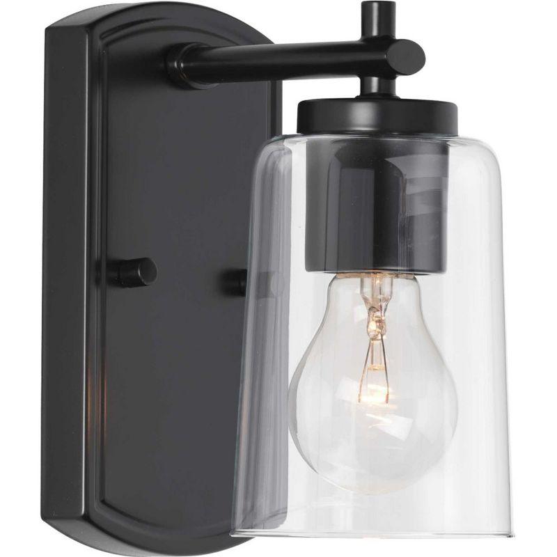 Progress Lighting Adley 1-Light Bath Wall Light, Satin Brass, Clear Glass Shade