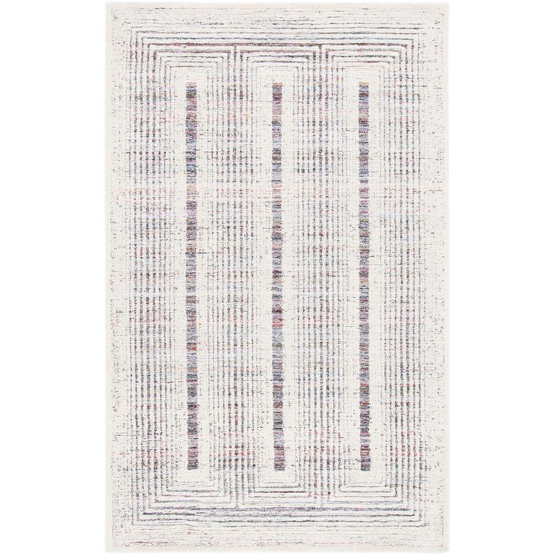 Metro Red and Ivory Hand-Tufted Wool Area Rug 4' x 6'