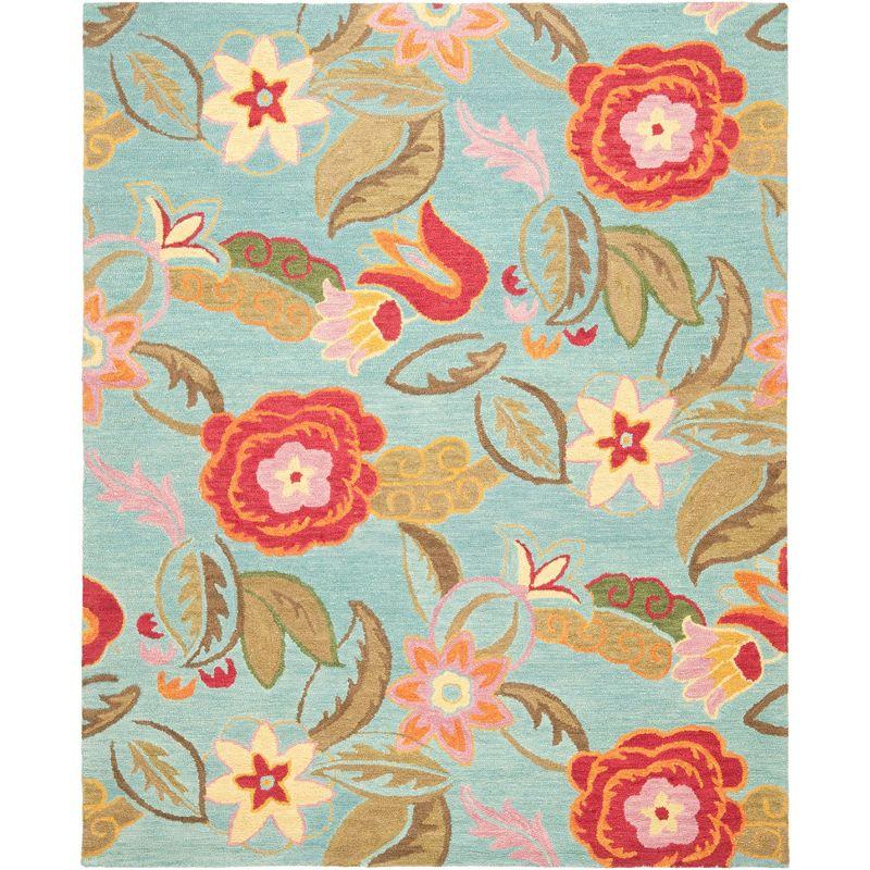 Blossom BLM675 Hand Hooked Area Rug - Blue/Multi - 8'x10' - Safavieh.