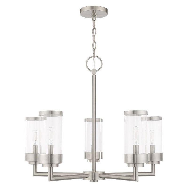 Taylen 5 - Light Stainless Steel Cylinder Chandelier