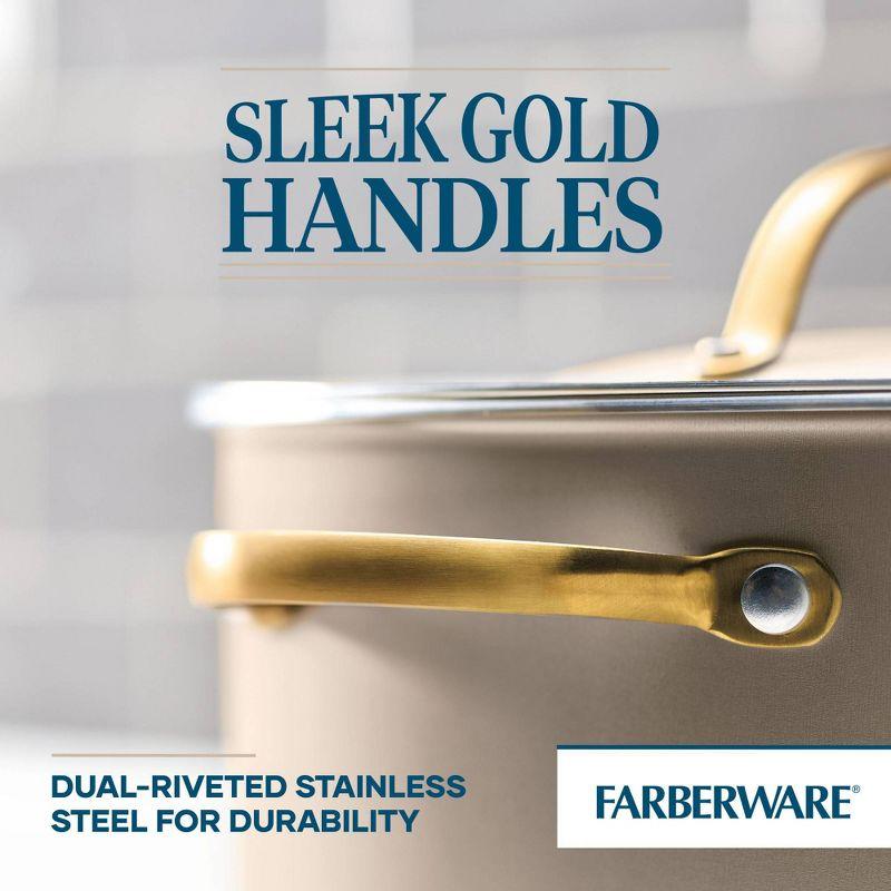 Farberware Radiant Nonstick Dutch Oven With Lid, 5.5 Quart Champagne