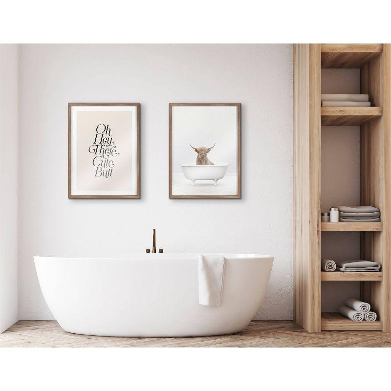 18" x 24" Blake Highland Cow Solo Bathtub Framed Printed Glass Gold - Kate & Laurel All Things Decor