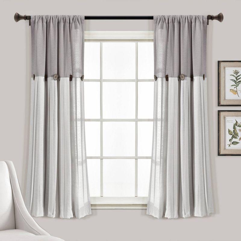 Lush Decor Semi Sheer Curtain Single Panel