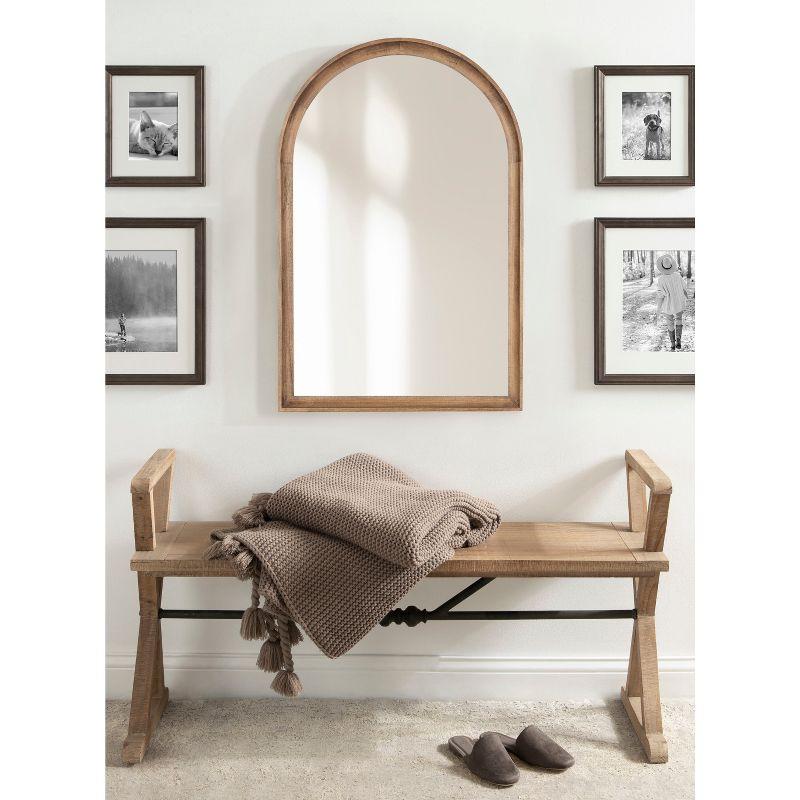 24"x36" Hatherleigh Arch Wood Wall Mirror Rustic Brown - Kate & Laurel All Things Decor
