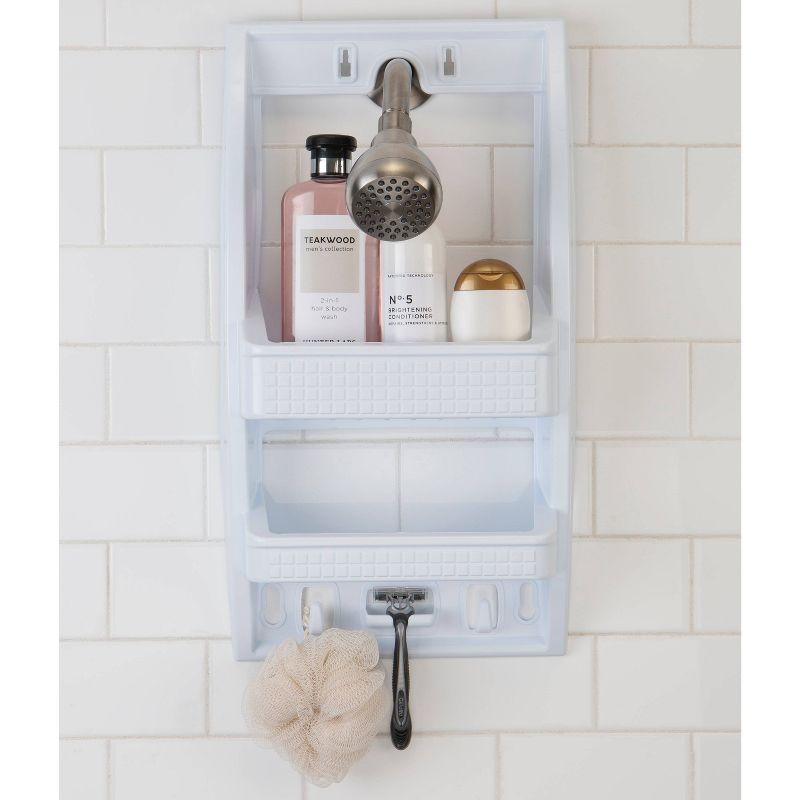 Bath Bliss Flexi Shower Caddy Shelf White: Polypropylene, Suction Mount, Bathroom Storage Organizer Rack