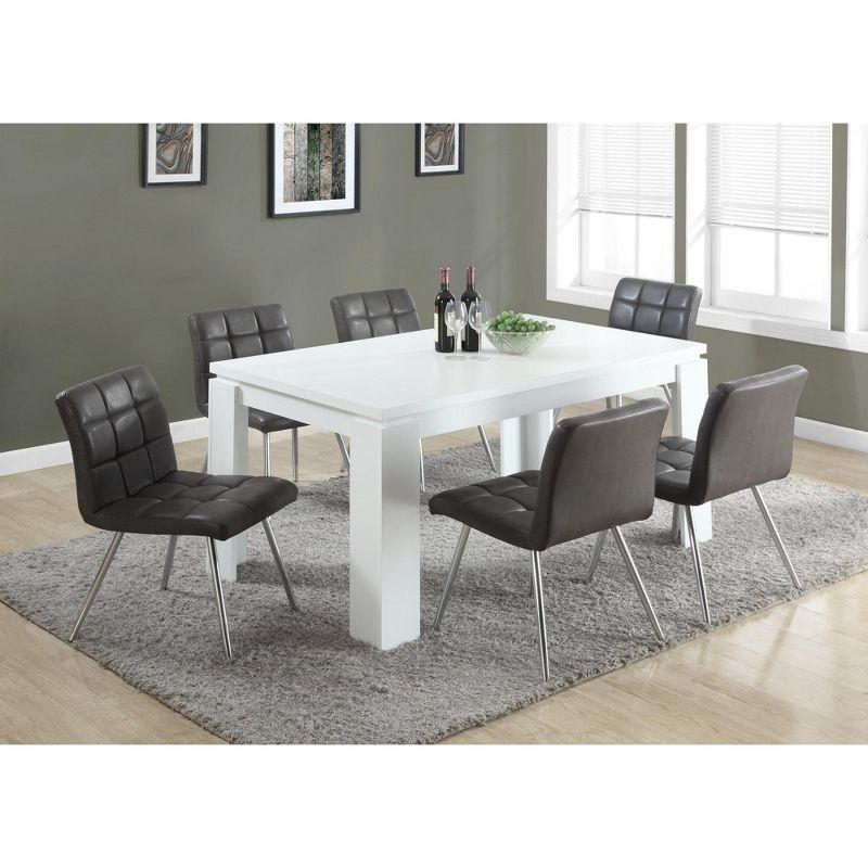Monarch Specialties Dining Table 60" Rectangular Kitchen Dining Room White Laminate Contemporary Modern
