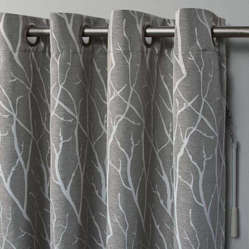 Forest Hill Patio Woven Blackout Grommet Top Single Curtain Panel - Exclusive Home