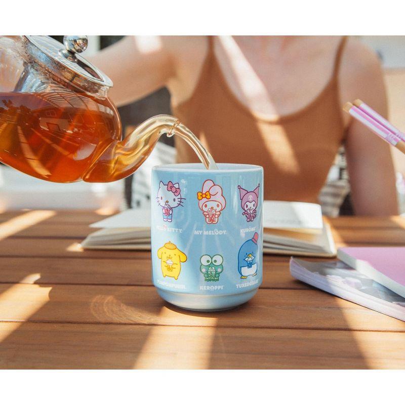 Silver Buffalo Sanrio Hello Kitty and Friends Drinking Boba Ceramic Tea Cup | 9 Ounces