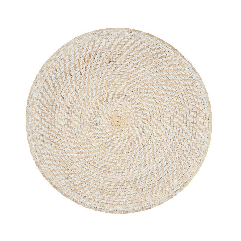 Natural Woven Rattan Round Placemats, Set of 4