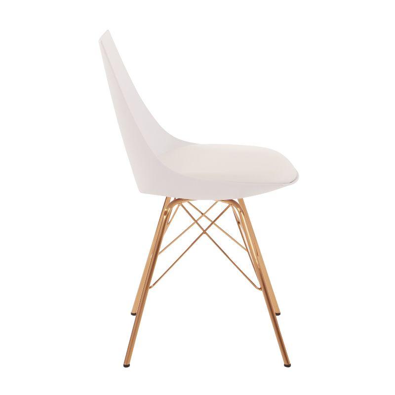 OSP Home Furnishings Oakley Chair White : Polyurethane Upholstery, Metal Legs, Armless Design, 200 lbs Capacity