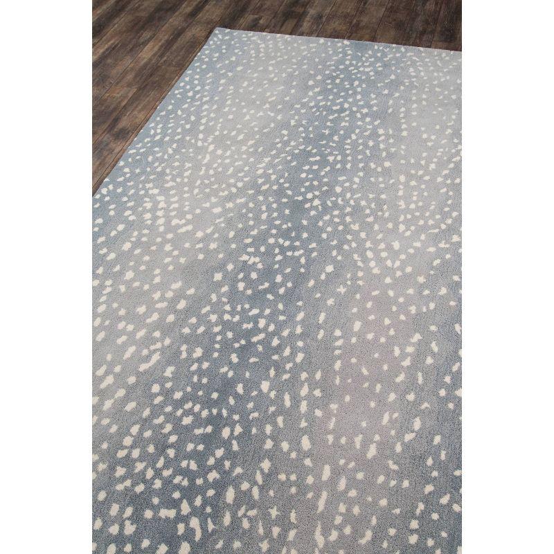 Woodland Animal Print Handmade Tufted Wool Gray/Blue Area Rug