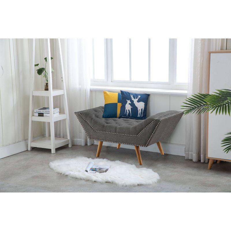 Jaime Button Tufted Bench - Boraam