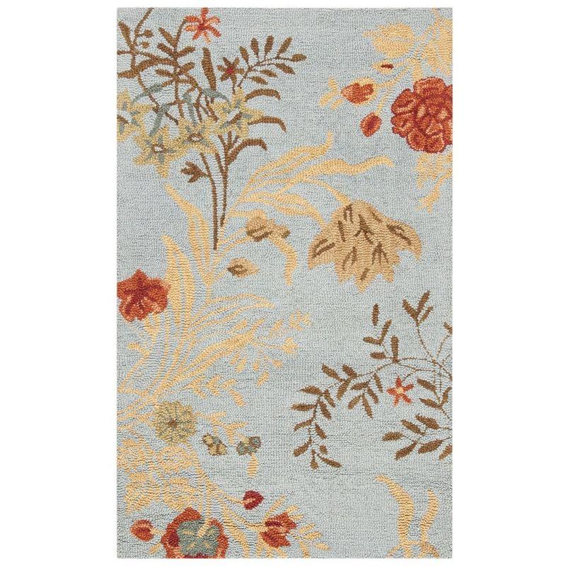 Blossom BLM919 Hand Hooked Indoor Area Rug - Blue/Multi - 4'x6' - Safavieh