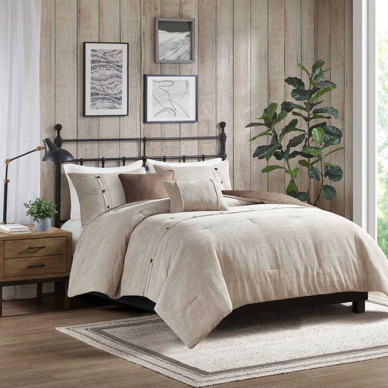 5 Piece Corduroy Comforter Set