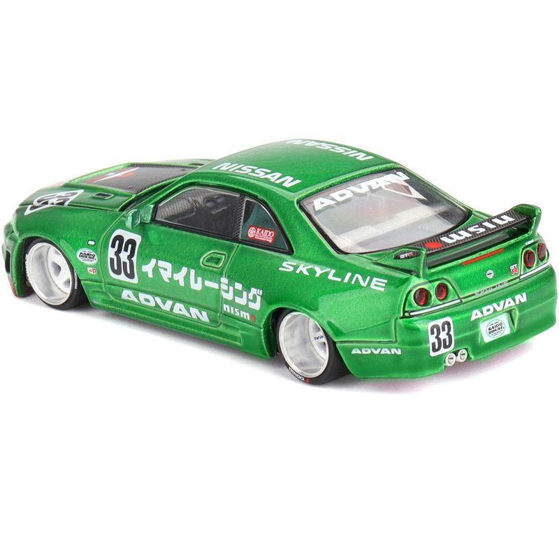 Nissan Skyline GT-R (R33) RHD #33 "Imai Racing V1" Green Metallic "Kaido House" Special 1/64 Diecast Model Car by Mini GT