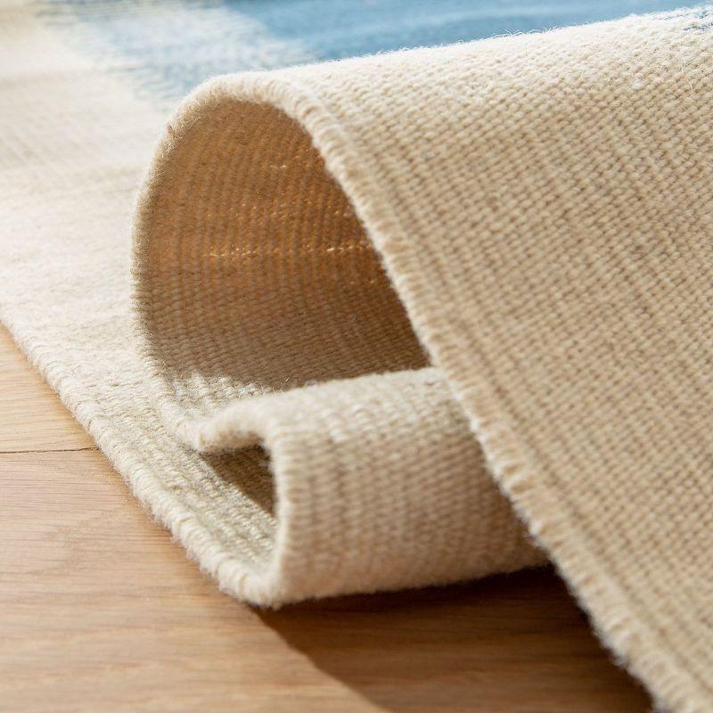 Kilim NVK213 Hand Woven Indoor Area Rug - Blue/Ivory - 7'x7' - Safavieh