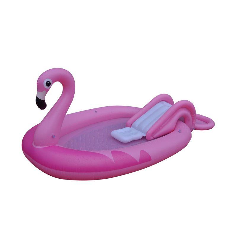 Pool Central 83" Inflatable Pink Flamingo Kiddie Pool with Sprayer