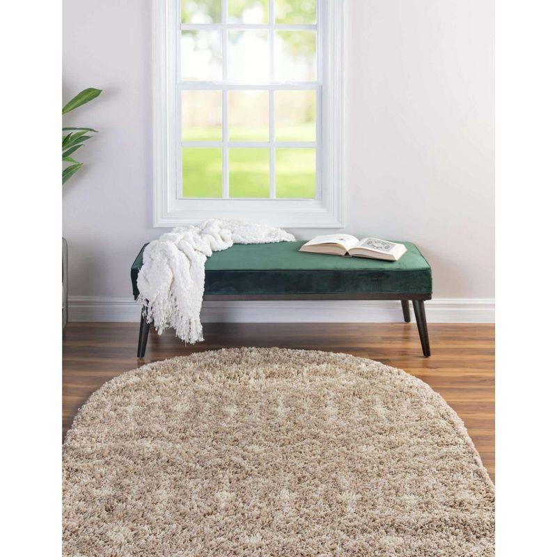Unique Loom 4' 0 x 6' 0 Oval Moroccan Trellis Shag Light Brown Area Rug