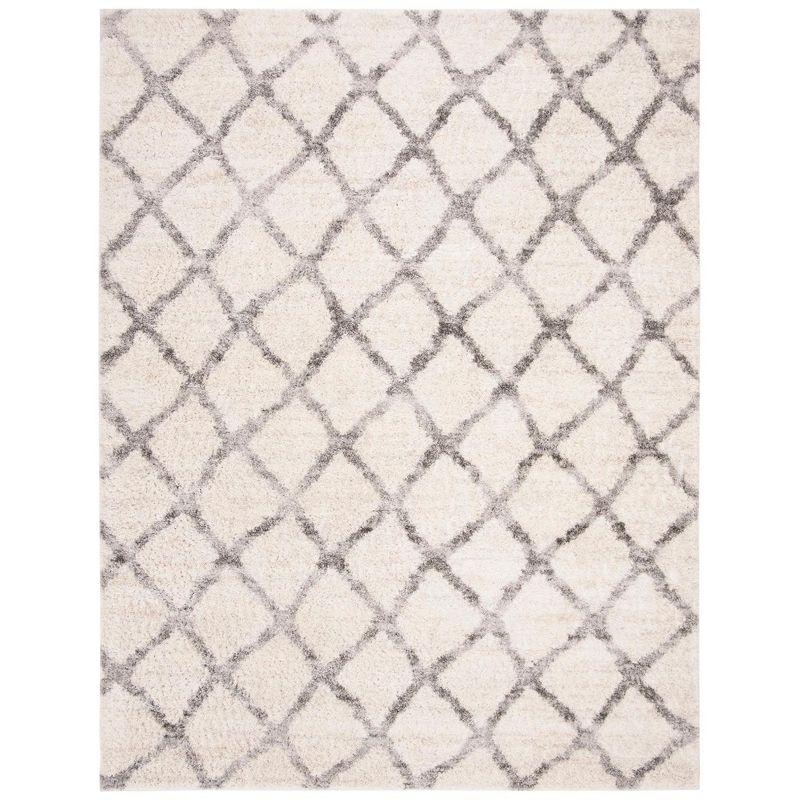Berber Shag 200 BER215 Power Loomed Indoor Area Rug - Cream/Grey - 8'x10' - Safavieh