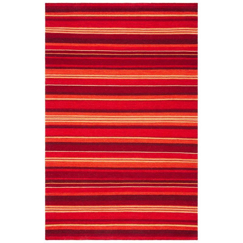 Striped Kilim STK601 Hand Loomed Indoor Accent Rug - Red - 3'x5' - Safavieh