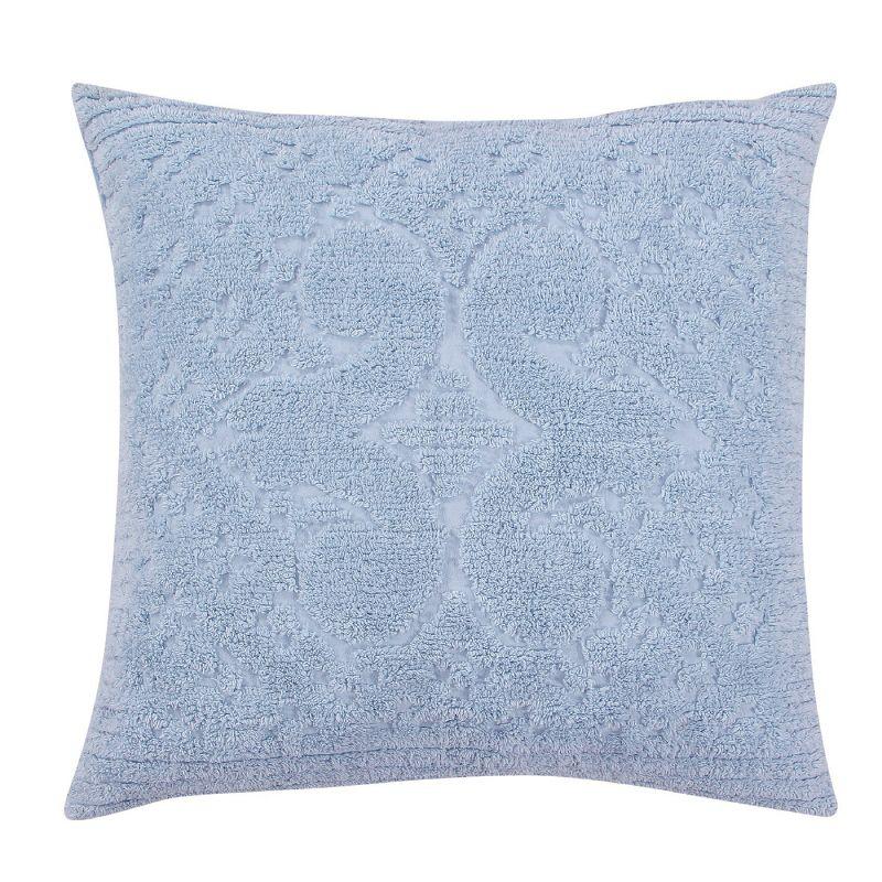 Euro Ashton Collection 100% Cotton Tufted Unique Luxurious Medallion Design Pillow Shams Blue - Better Trends