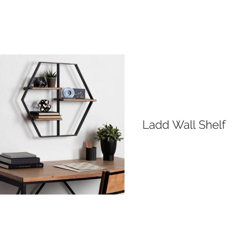 25.5" x 22" x 5" Ladd Hexagon Floating Shelves Rustic Brown - Kate & Laurel All Things Decor: Staggered Wood, No Assembly Required