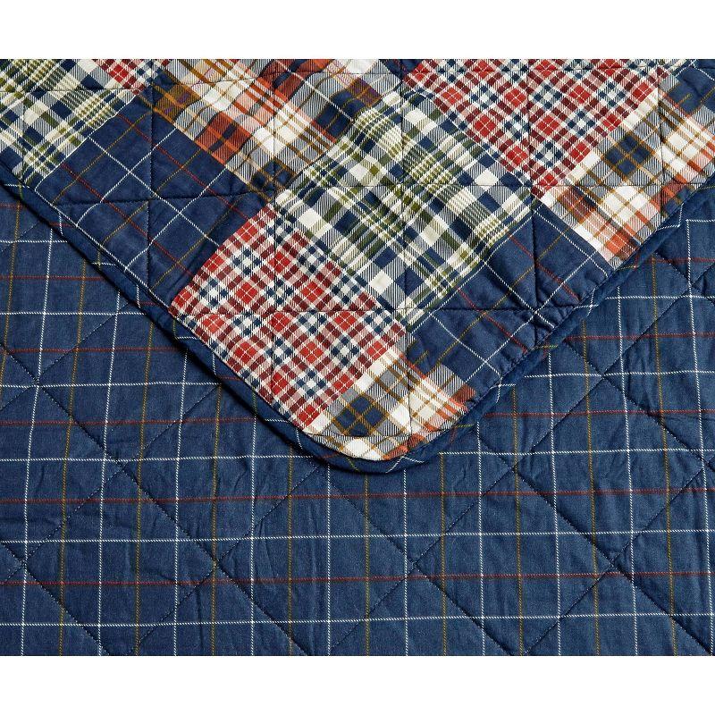 Eddie Bauer Madrona Blue Cotton Reversible Quilt Set