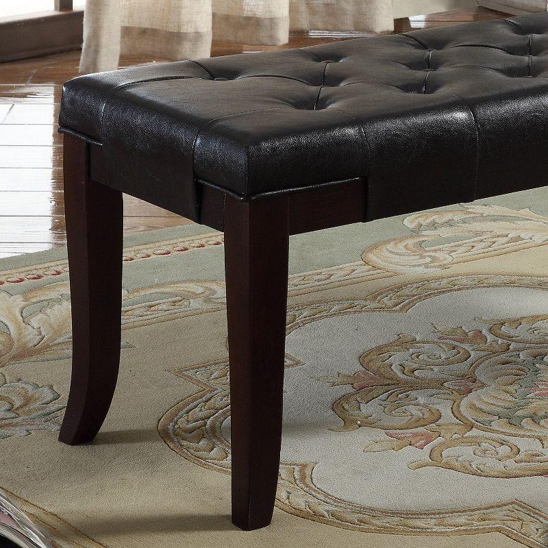W-Jopns Linon Tufted Bench, Faux Leather A solid basic framework, comfortable, durable and beautiful