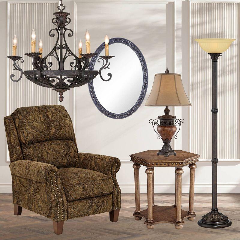 Kathy Ireland Dark Bronze Chandelier Lighting 32 1/2" Wide Industrial 6-Light Fixture for Dining Room House Foyer Kitchen Entryway