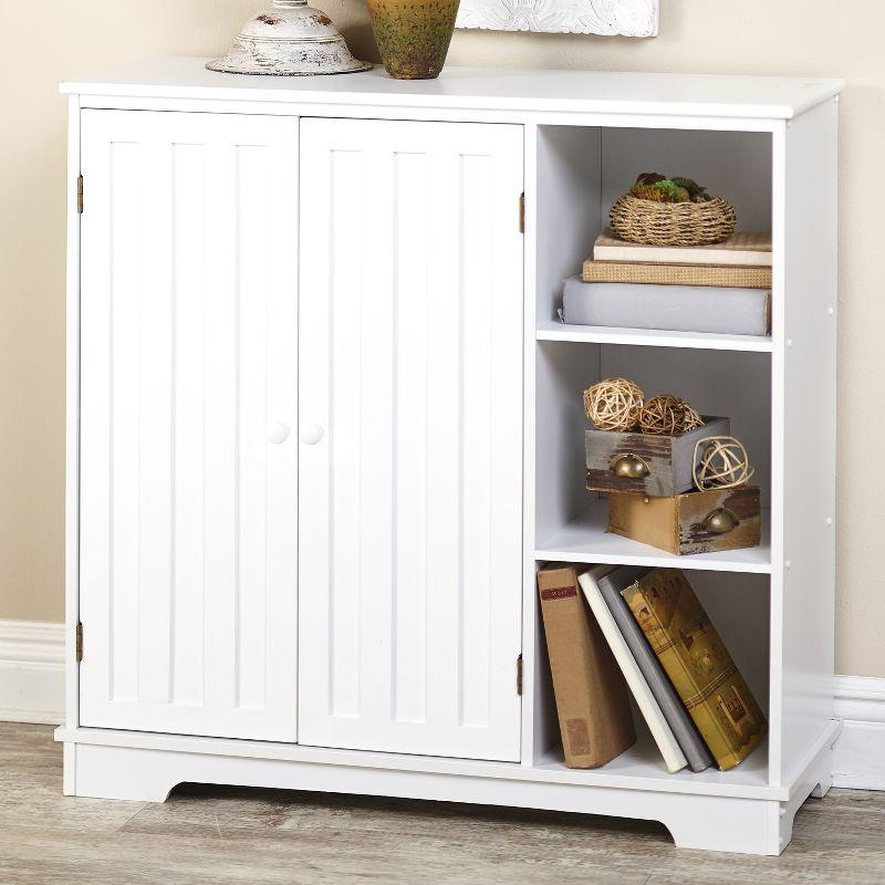 The Lakeside Collection Beadboard Buffet Cabinet - Sideboard with Storage - White