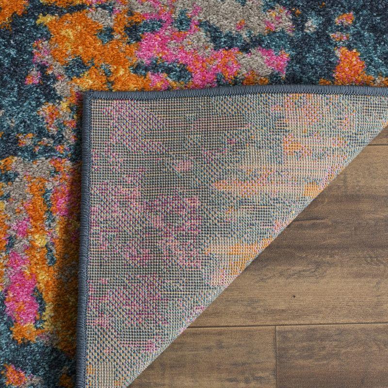 Madison MAD143 Power Loomed Indoor Area Rug - Blue/Orange - 5'1"x7'6" - Safavieh.