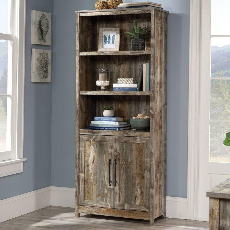 Rustic Cedar 71.5" Adjustable 5-Shelf Bookcase with Doors