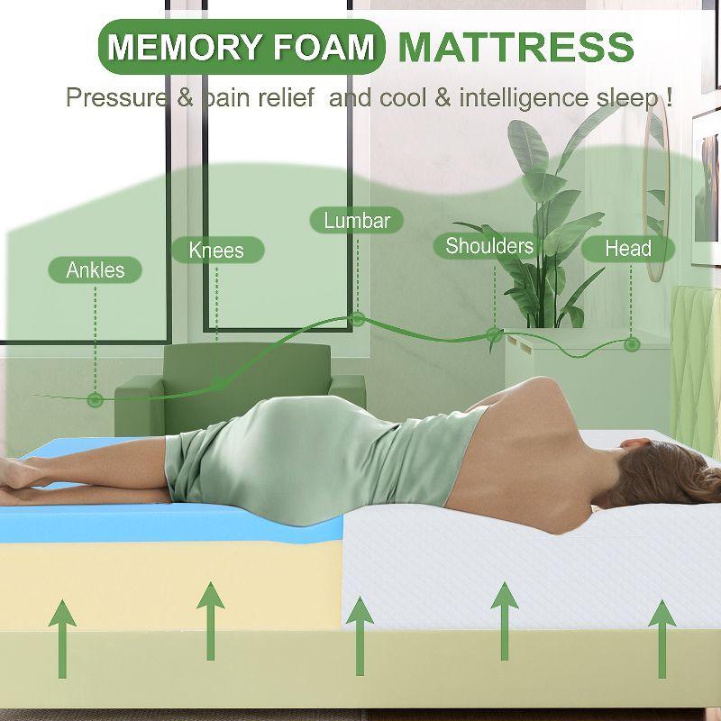 FDW 5 inch Mattress Gel Memory Foam Mattress for Cool Sleep & Pressure Relief/Bed-in-a-Box/Pressure Relieving