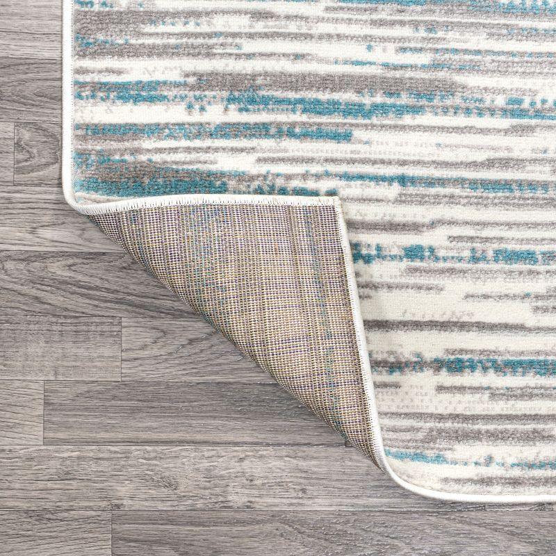 2' x 8' Speer Abstract Linear Stripe Runner Rug, Gray/Blue - JONATHAN Y