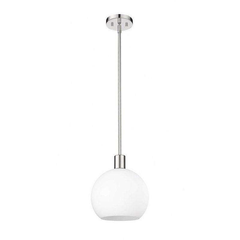 Sleek Mid-Century Modern Polished Nickel Globe Pendant Light