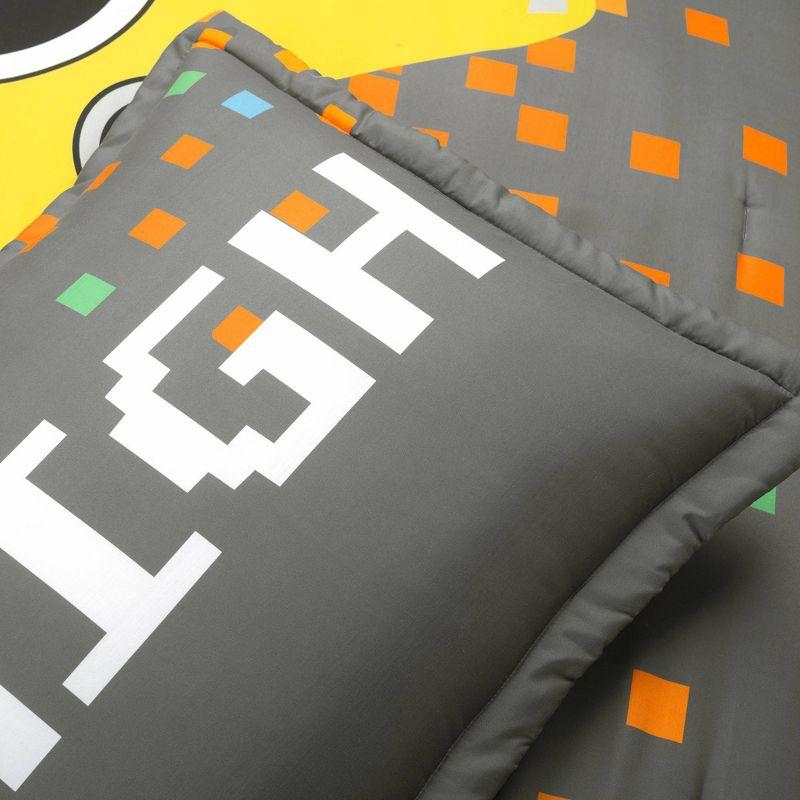 Video Games Reversible Oversized Comforter Gray (Set of 4)