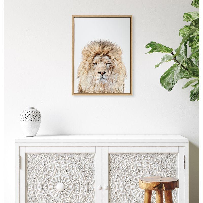 18" x 24" Sylvie Lion Stare Portrait Framed Canvas by Amy Peterson - Kate & Laurel All Things Decor