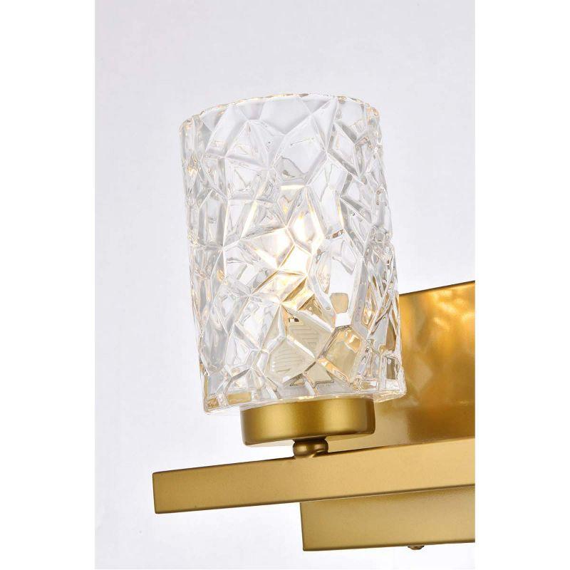 Elegant Lighting Cassie 1 light bath sconce in brass with clear shade