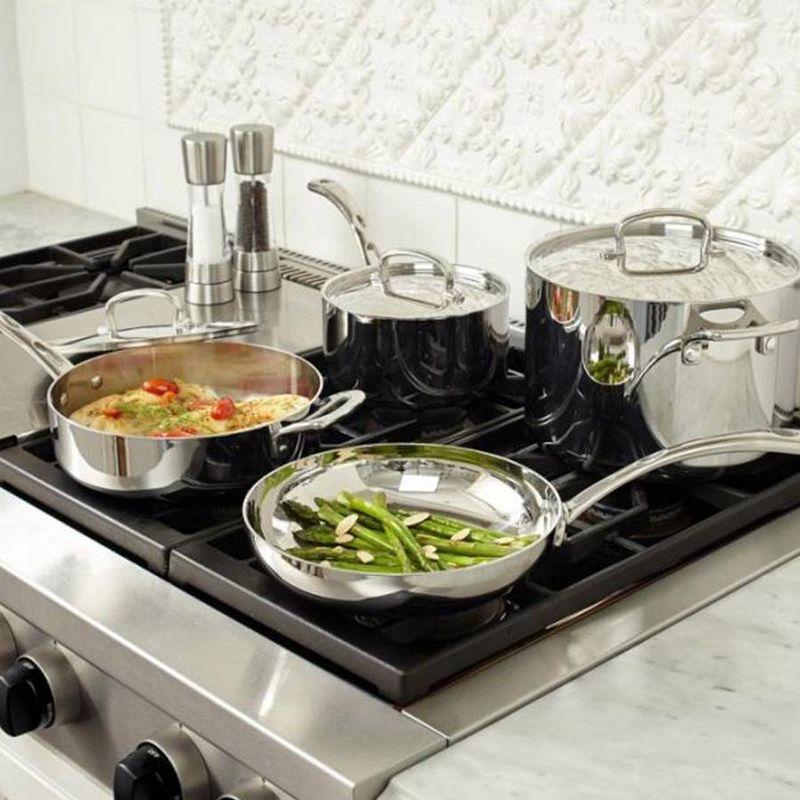 Cuisinart French Classic 13pc Stainless Steel Tri-Ply Cookware Set - FCT-13: Kitchen Pan Set, Gas & Electric Compatible