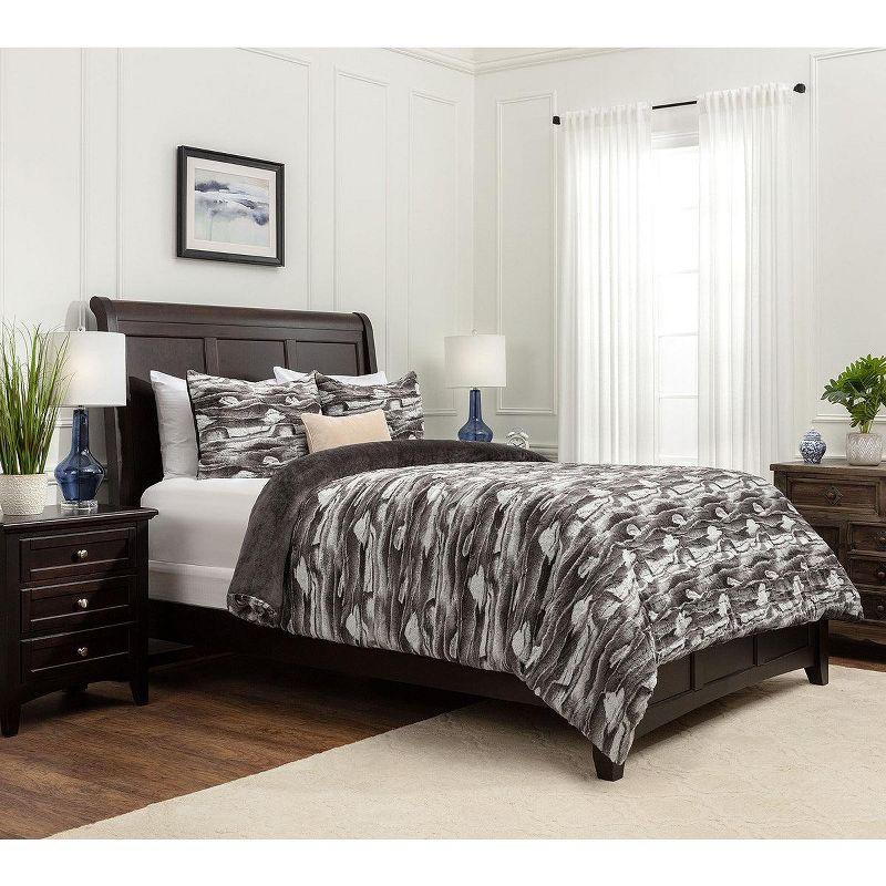 Chanasya Black White Microfiber Reversible Duvet Cover Set