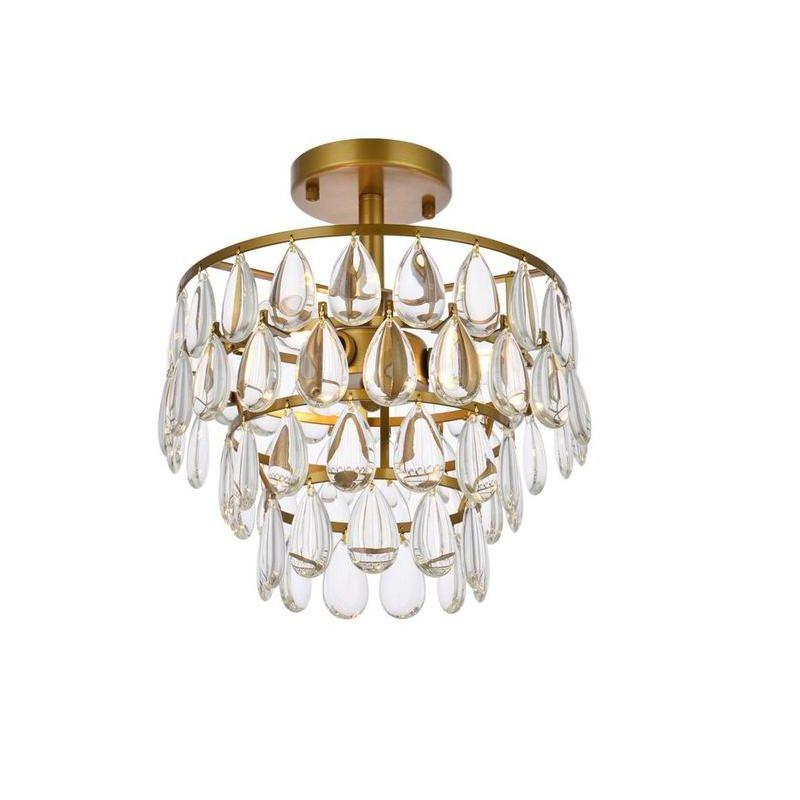 Elegant Lighting Mila 12 inch flush mount in brass