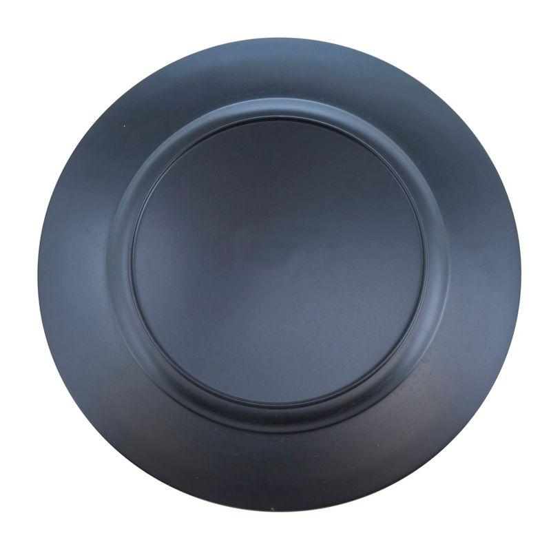 Teal Round Plastic Classic Design Charger Plates, Set of 4