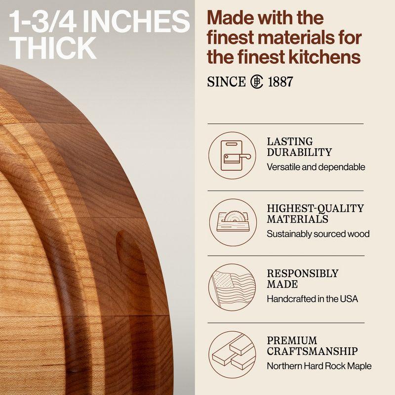 John Boos Chef's Collection Round Maple Cutting Board with Groove