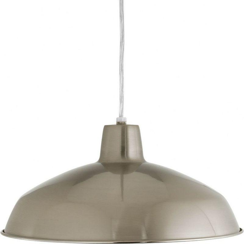 Progress Lighting, Sanabria, 1-Light Pendant, Brushed Nickel, Spun Metal Shade