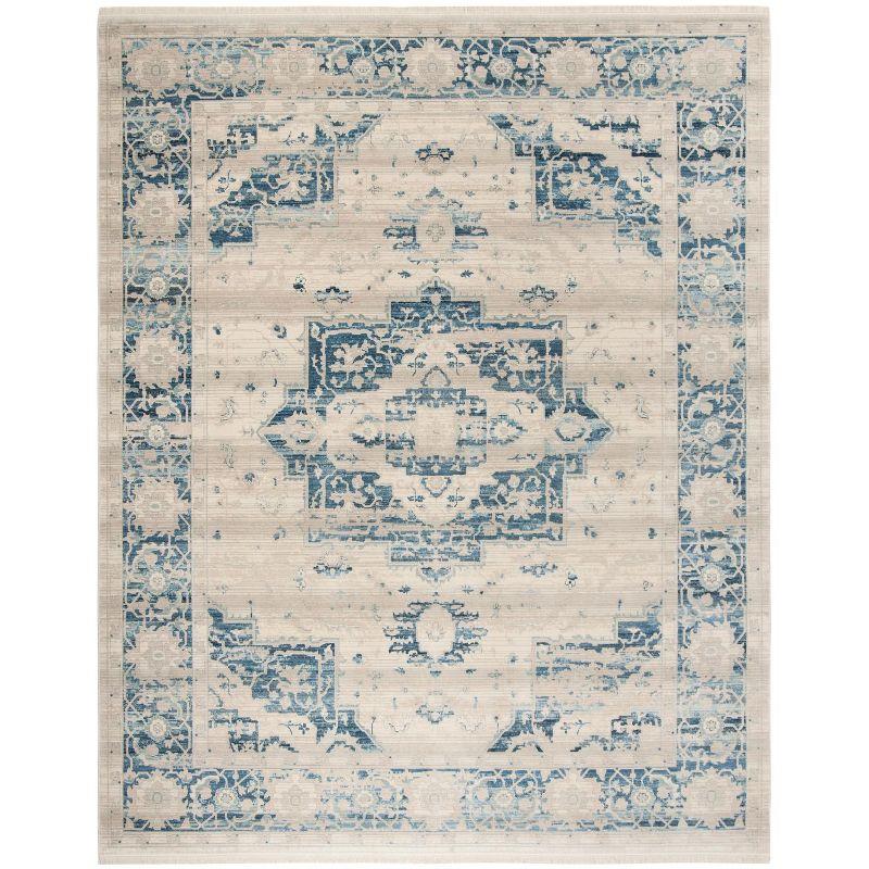 Vintage Persian VTP447 Power Loomed Indoor Area Rug - Ivory/Blue - 8'x10' - Safavieh