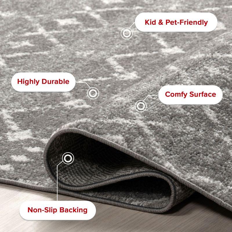 Nuloom 10 Square Moroccan Blythe Indoor Area Rug, Dark Grey, Faded Bohemian Design, Stain Resistant, BedroomLiving Room, Kitchen,