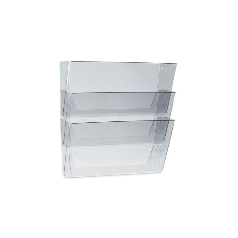 Storex Wall File, 3 Sections, Legal Size 16" x 4" x 14", Clear, 3/Set