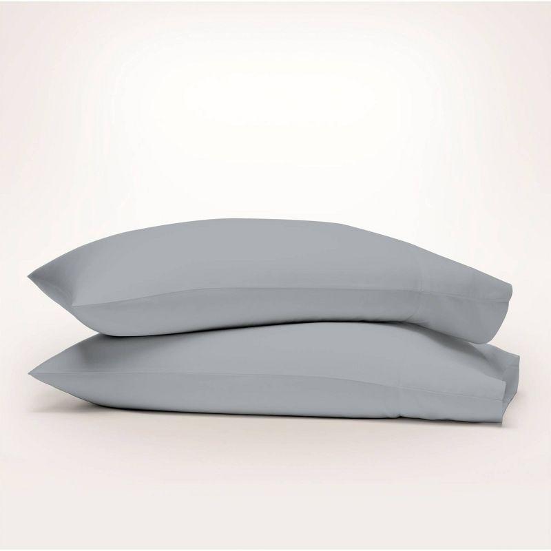 Purity Home King 300 Thread Count Organic Cotton Brushed Percale Pillowcase Light Gray: STANDARD 100 by OEKO-TEX Certified