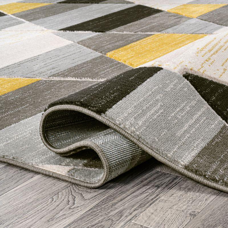 Kehoe Yellow and Gray Geometric Diamond Area Rug