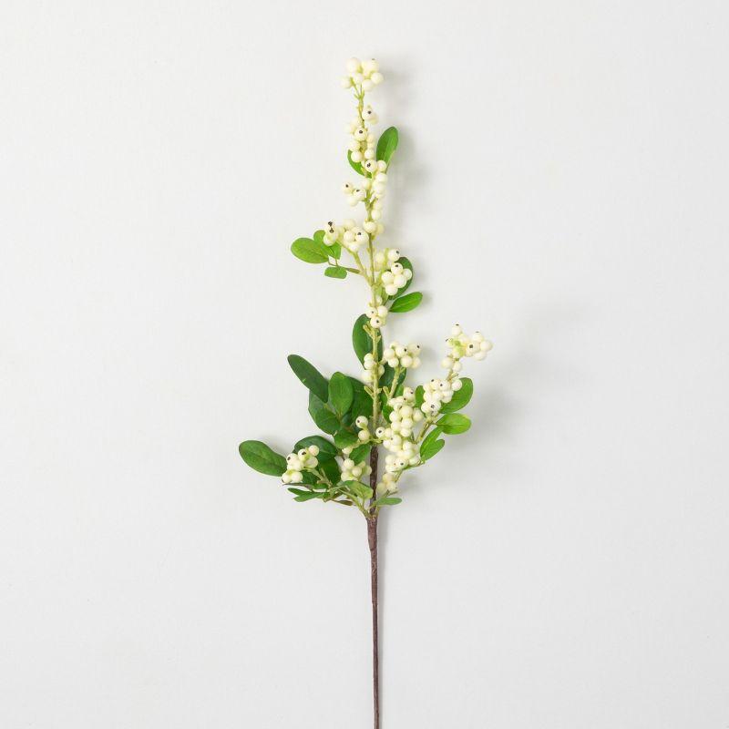 Sullivans Artificial Creamy White Berry Stem 33.5"H White